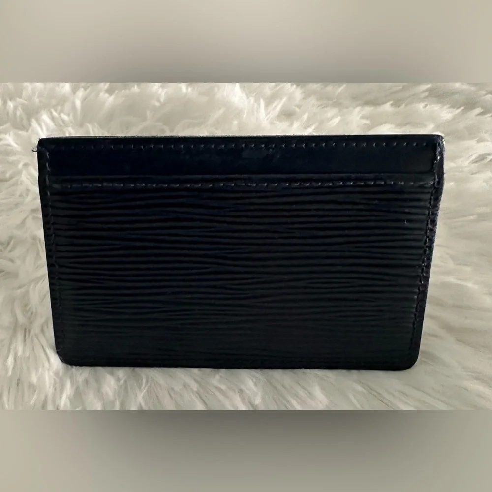 Authentic Louis‎ Vuitton Epi Leather NAVY Card Case Porte Carte Wallet